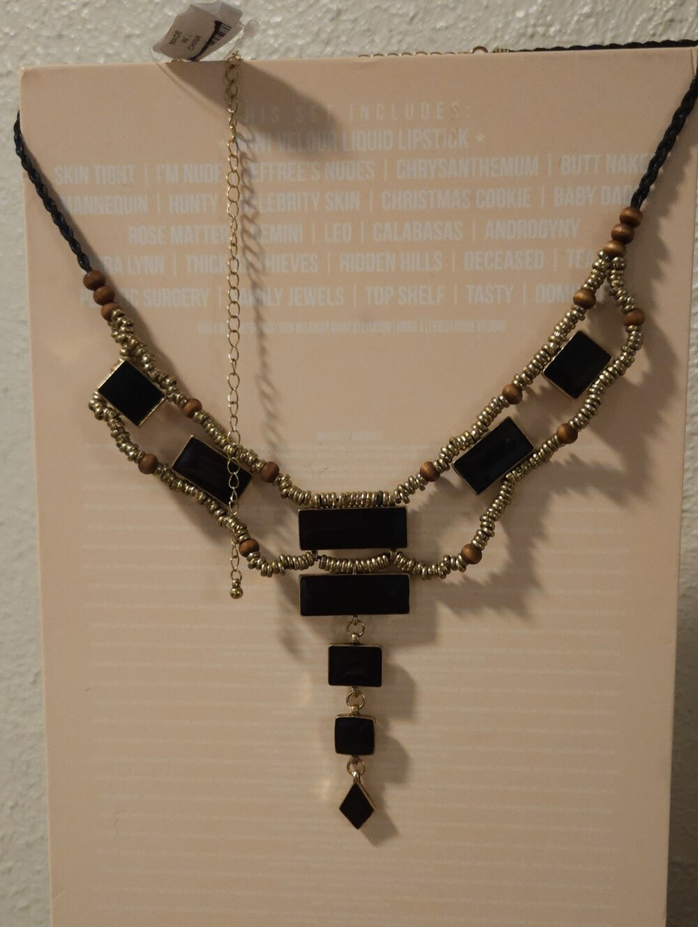 Free People Gold-Tone and Black Geometric Pendant Necklace - Women Jewelry